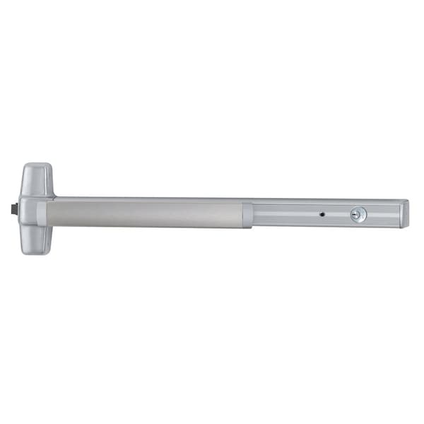 Grade 1 Delayed Egress Exit Device, Rim Latch, with Nightlatch Cylinder and Pull, Satin Aluminum Cle